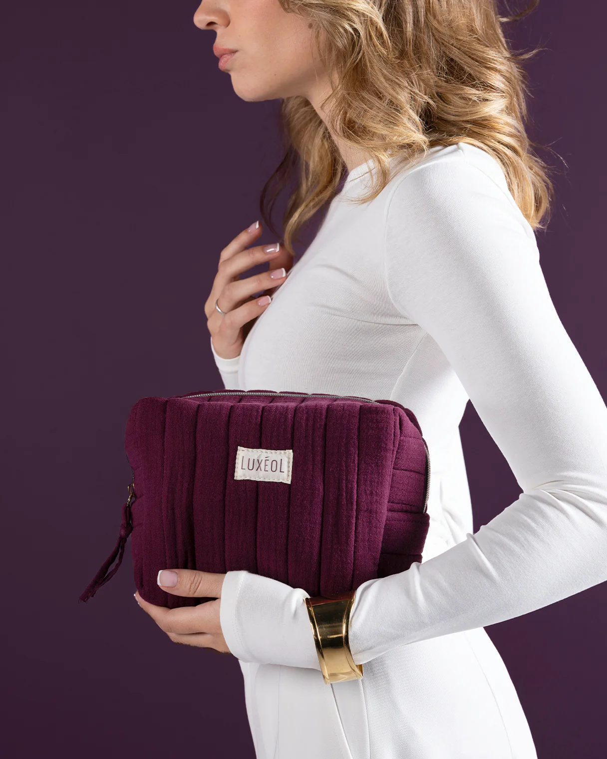 Trousse matelassée violette - Image 3